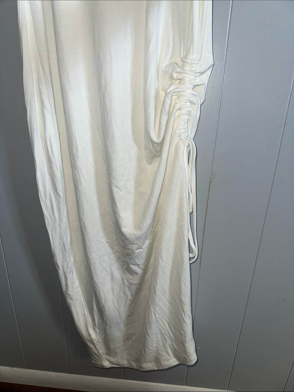 White Ribbed Maxi Dress - Picture 3 of 4